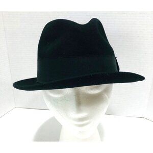 VTG Capas Design Black Wool Derby Bowler Fedora Hat Men's Untouchables Al Capone